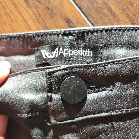 Shein Apperloth Womans Chic A High Waist Thermal Lined PU Leather Skinny Jeans B - Picture 4 of 9